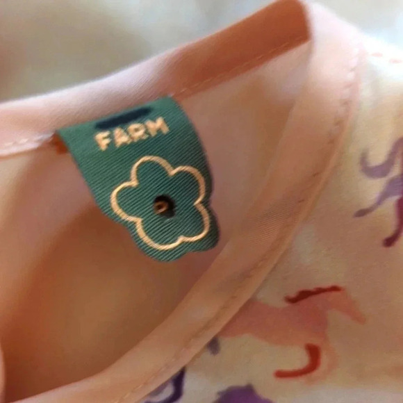 Farm Rio Anthropologie Drop Waist Horse Sleeveless Pink Dress - Picture 5 of 6